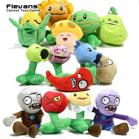 HOT NEW PVZ Plants vs. Zombies Plush Toys Peashooter Snow Pea Soft Stuffed Dolls 14pcs/set-in ...