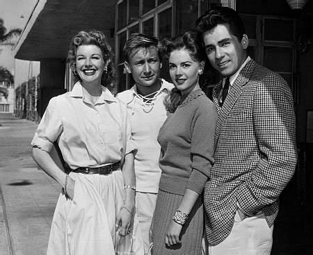 Lopez (right) in 1956 with other up-and-coming actors Nan Leslie, Nick Adams and Natalie Wood.