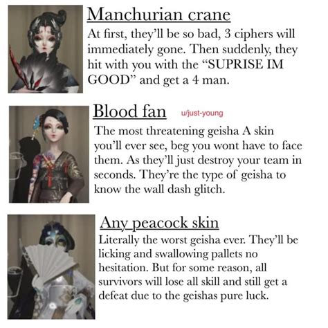 Skin Stereotypes [GEISHA] : r/IdentityV