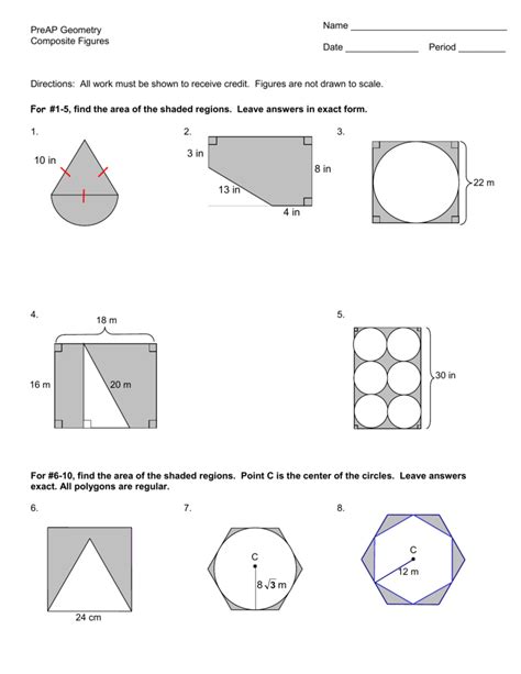 Area Of Shaded Region Worksheet - Zipworksheet.com