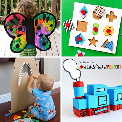 50 + Clever Cardboard Box Boredom Buster Kids Activities - A Little Pinch of Perfect | Cardboard ...