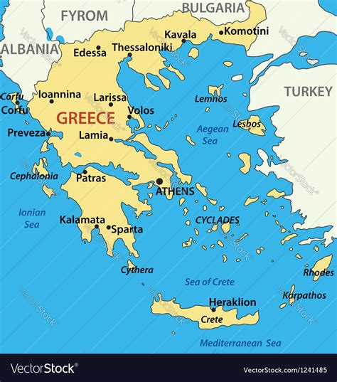 Greece Map In English - Flor Oriana