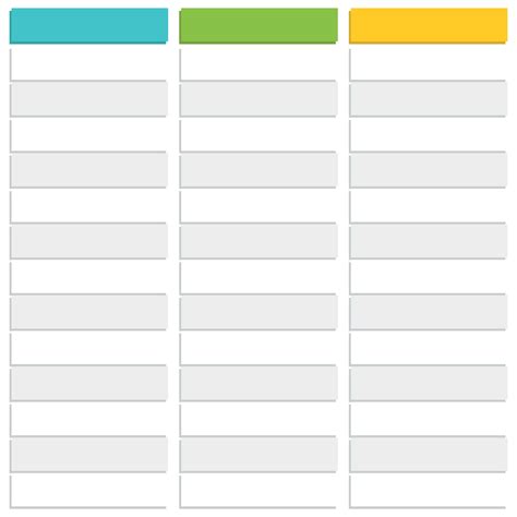 Printable 3 Column Chart Templates Compare And Contrast Chart Resume ...