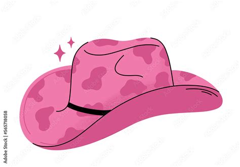 Pink cowboy hat on a transparent background. Cowgirl sticker. PNG. Stock Illustration | Adobe Stock