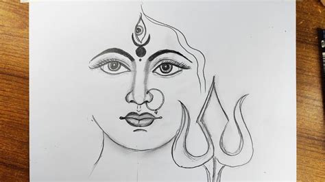 Durga Maa Drawing || How to Draw Durga Maa || durga maa face drawing || Durga Thakur Pencil Sketch