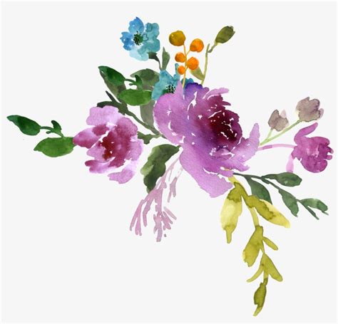 Purple Watercolor Flowers Png | Best Flower Site