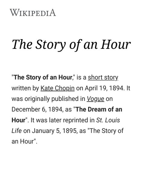 A Story of Liberation and Tragedy: An Analysis of Kate Chopin's Short Story 'The Story of an ...