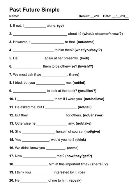 101 Past Future Simple PDF Worksheets with Answers - Grammarism