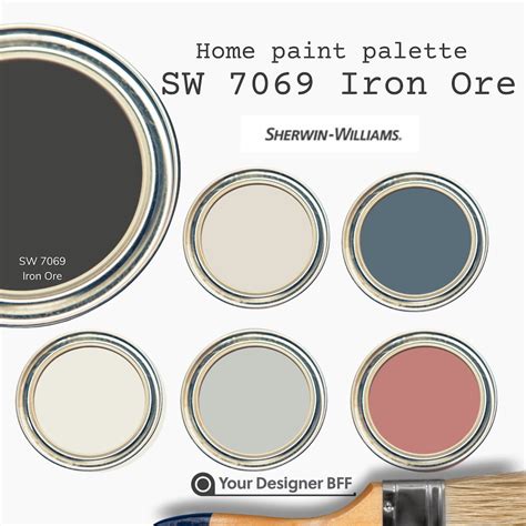 SW 7069 Iron Ore Complementary Color Palette Sherwin - Etsy