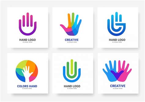 Premium Vector | Collection of Hand Logo Templates