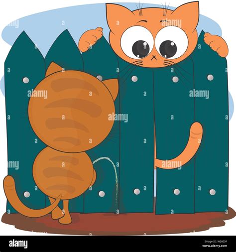 Two cats. cartoon comic vector illustration Stock Vector Image & Art ...