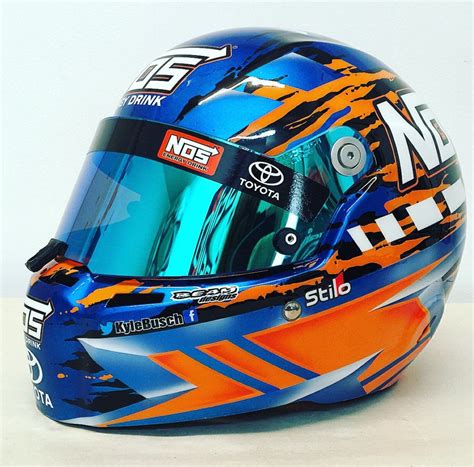 Kyle Busch NASCAR helmet | Nascar helmet, Helmet design, Custom helmet ...