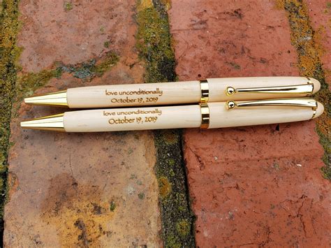 Personalized Maple Wedding Pen Couples Wood Pens I Love You | Etsy