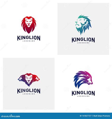 Set of Lions Logo Design Concept. King Lions Logo Design Template Vector Stock Vector ...