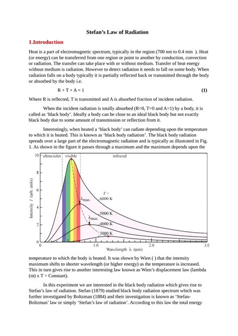 Stefan`s Law of Radiation 1.Introduction