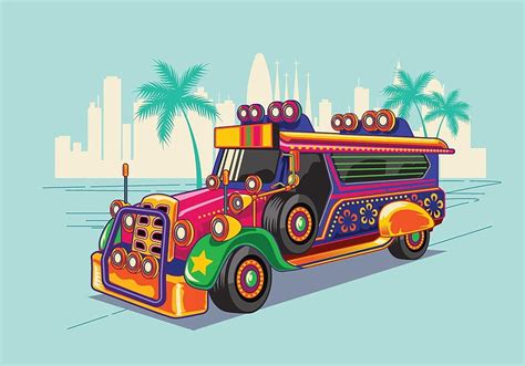 Philippine Jeep vector Illustration or Jeepney. Philippine art HD wallpaper | Pxfuel