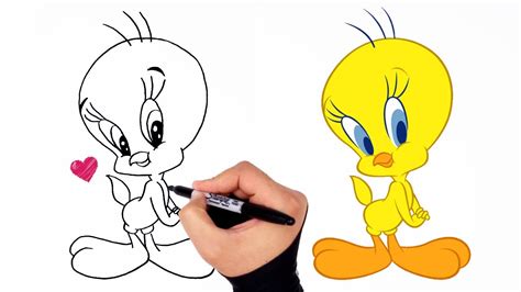 How to Draw Tweety | Draw So Cute Cartoon | كيفية رسم تويتي | تعلم الرسم للاطفال والمبتدئين ...