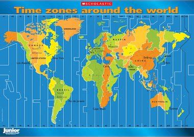 Time zones around the world – map poster – FREE Primary KS2 teaching ...