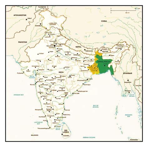 The map of West Bengal and Bangladesh. Undivided Bengal was made up of... | Download Scientific ...