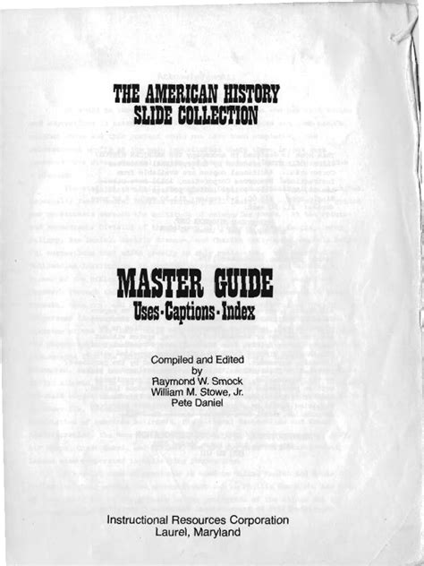 American History Slide Set Master Guide | PDF