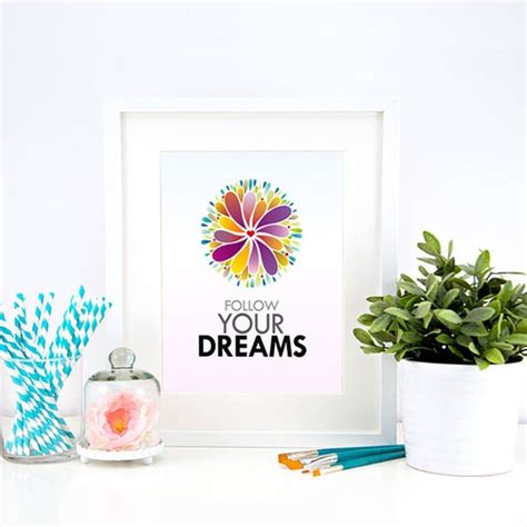 Follow your dreams Printable Art Graphic Design Quote