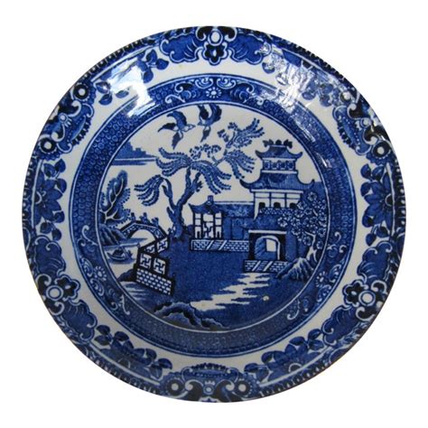 Burleigh Ware Willow Pattern Gilt Edge Catchall | Chairish