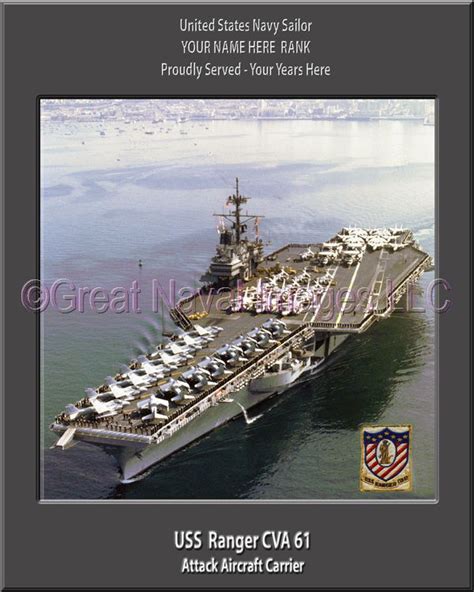 USS Ranger CVA 61 : Personalized Navy Ship Photo ⋆ Personalized US Navy ...