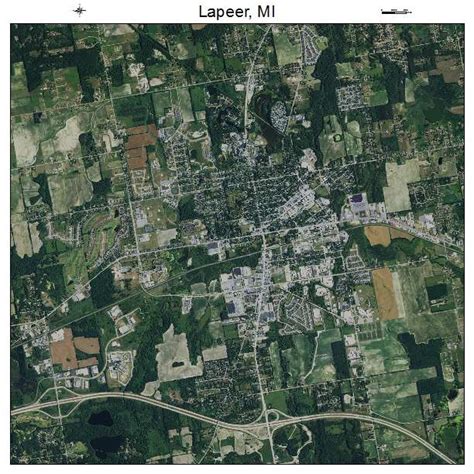 Aerial Photography Map of Lapeer, MI Michigan