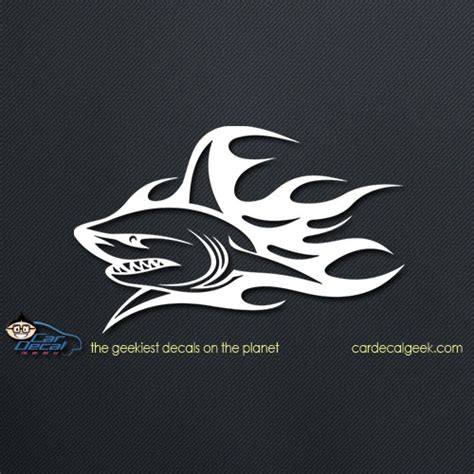 Flaming Shark Car Decal Graphic | Window Stickers