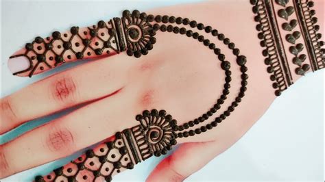 Beautiful back hand jewellery mehndi design | Eid Easy simple Stylish ...
