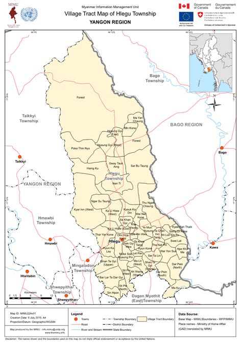 Village Tract Map of Hlegu Township YANGON REGION - DocsLib