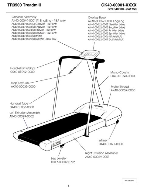 LIFE FITNESS TR3500 PARTS LIST Pdf Download | ManualsLib