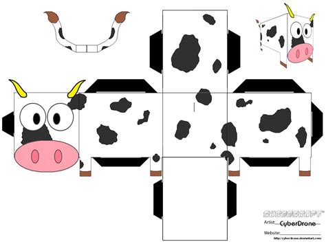 Cow Paper Toy | Free Printable Papercraft Templates