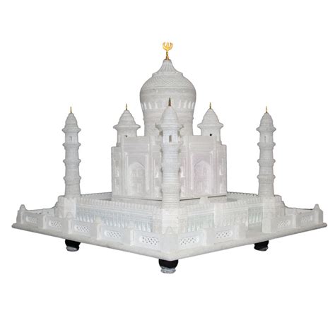 12" Inch White Marble Taj Mahal Miniature Showpiece Gift of Art - Artefactindia