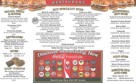 Firehouse Subs Printable Menu