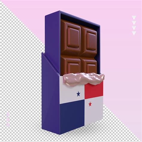 Premium PSD | 3d chocolate panama flag rendering left view