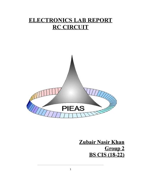 RC group - Lab report on RC Circuit - ELECTRONICS LAB REPORT RC CIRCUIT ...