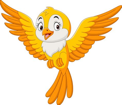 Cartoon cute yellow bird flying 5158036 Vector Art at Vecteezy