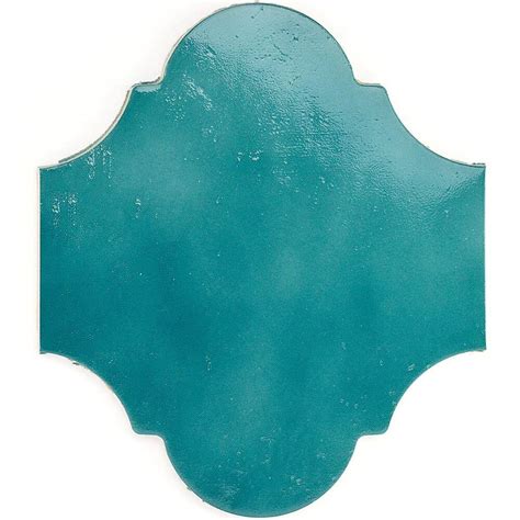 Ivy Hill Tile Appaloosa Arabesque Sea Blue 8 in. x 7 in. Polished Porcelain Floor & Wall Tile ...