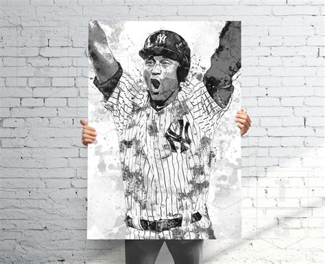 Derek Jeter Poster, New York Yankees Print, Canvas, Banner, Baseball Fan Poster, Man Cave Gift ...