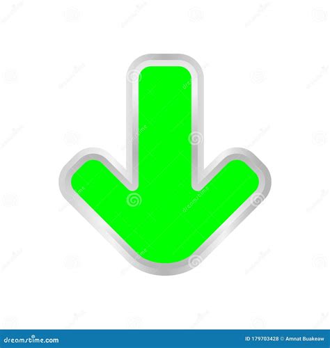 Green Arrow Pointing Down Isolated on White Background, Clip Art Green ...