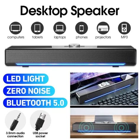 2024 WIRED BLUETOOTH Speakers TV Soundbar PC Speaker 3D Sound Bar Home ...