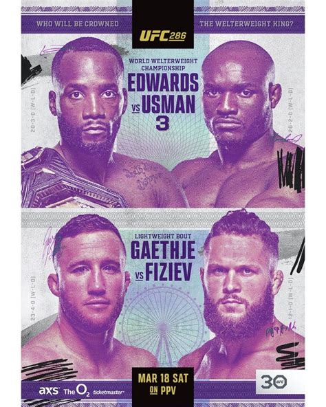 UFC 286 Card – All Fights & Details for 'Edwards vs. Usman 3'