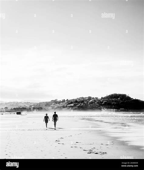Beach sunset Black and White Stock Photos & Images - Alamy