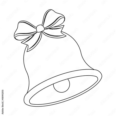 Christmas Bell single icon in outline style for design. Christmas ...