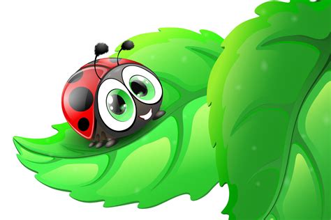 Cartoon ladybug sitting on a leaf 7772997 Vector Art at Vecteezy