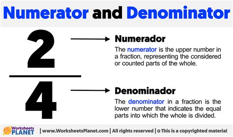 Numerator and Denominator of a Fraction