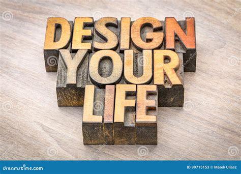 Design Your Life Word Abstract in Wood Type Stock Image - Image of ...