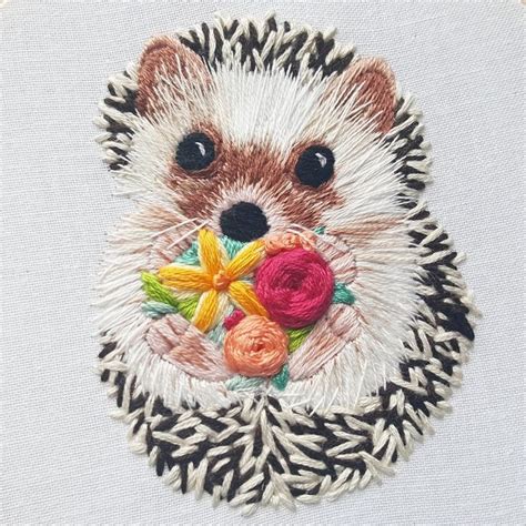 Hedgehog PDF embroidery pattern cute hedgehog cross stitch | Etsy in 2020 | Machine embroidery ...