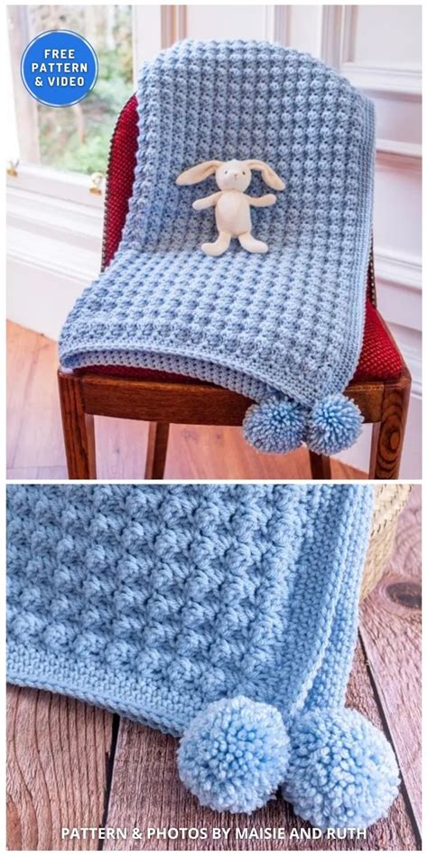 8 Free Crochet Blue Baby Blanket Patterns For Your Baby - The Yarn Crew